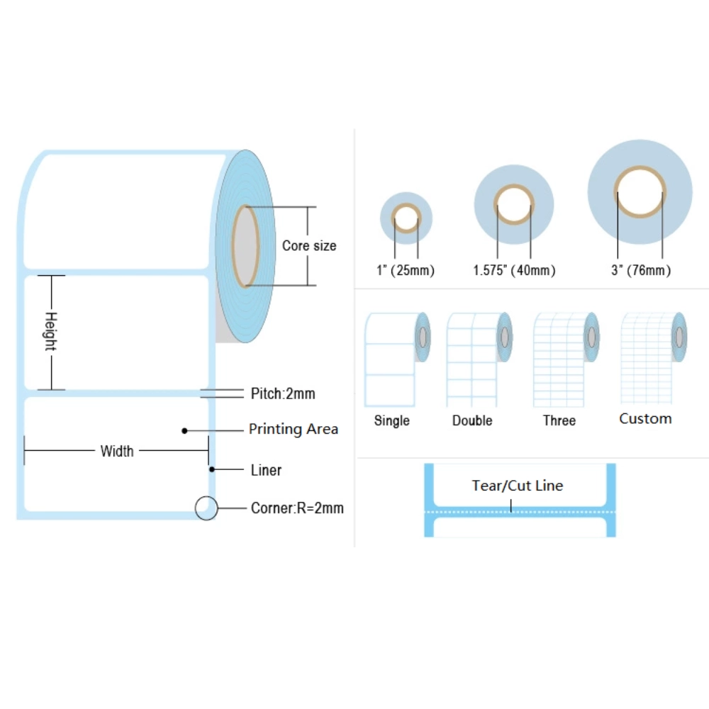 80Cuộn nhãn nhiệt mm